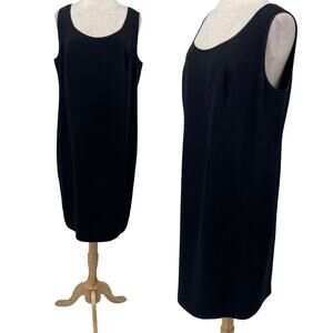 Vintage 90s Tom & Linda Platt Silky Sheath Dress Sleeveless Scoopneck Womens 16